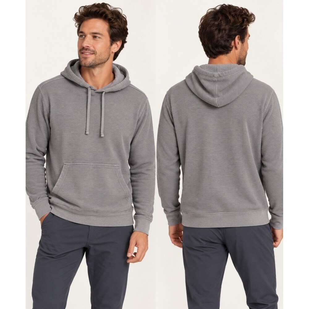 Patagonia Trail Harbor Hoody Men’s Medium Gray Pullover Textured Hoodie Casual